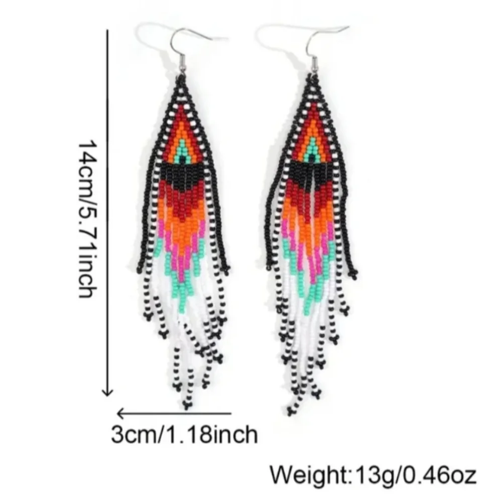 Unique Beaded Earrings - Picture 3 of 3